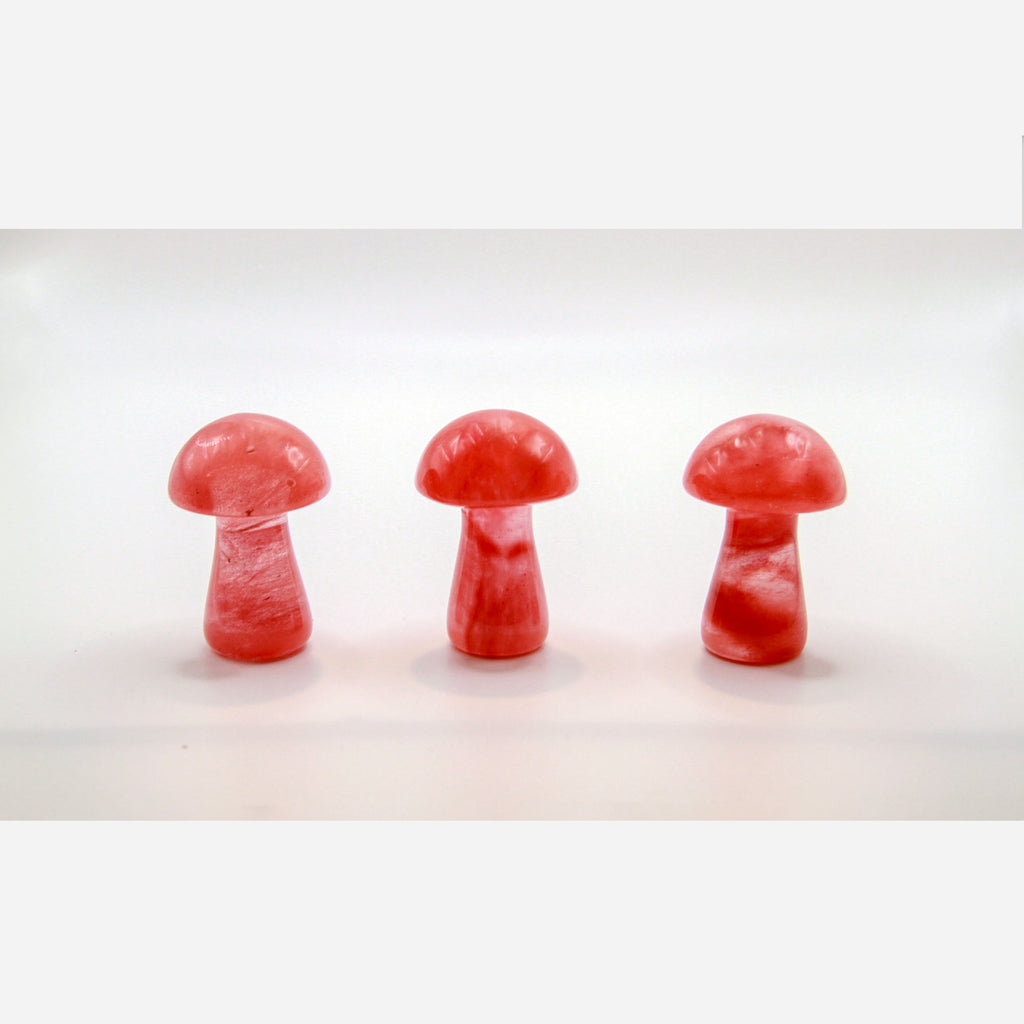 Cherry Quartz Mushrooms - Crystalline Tribe