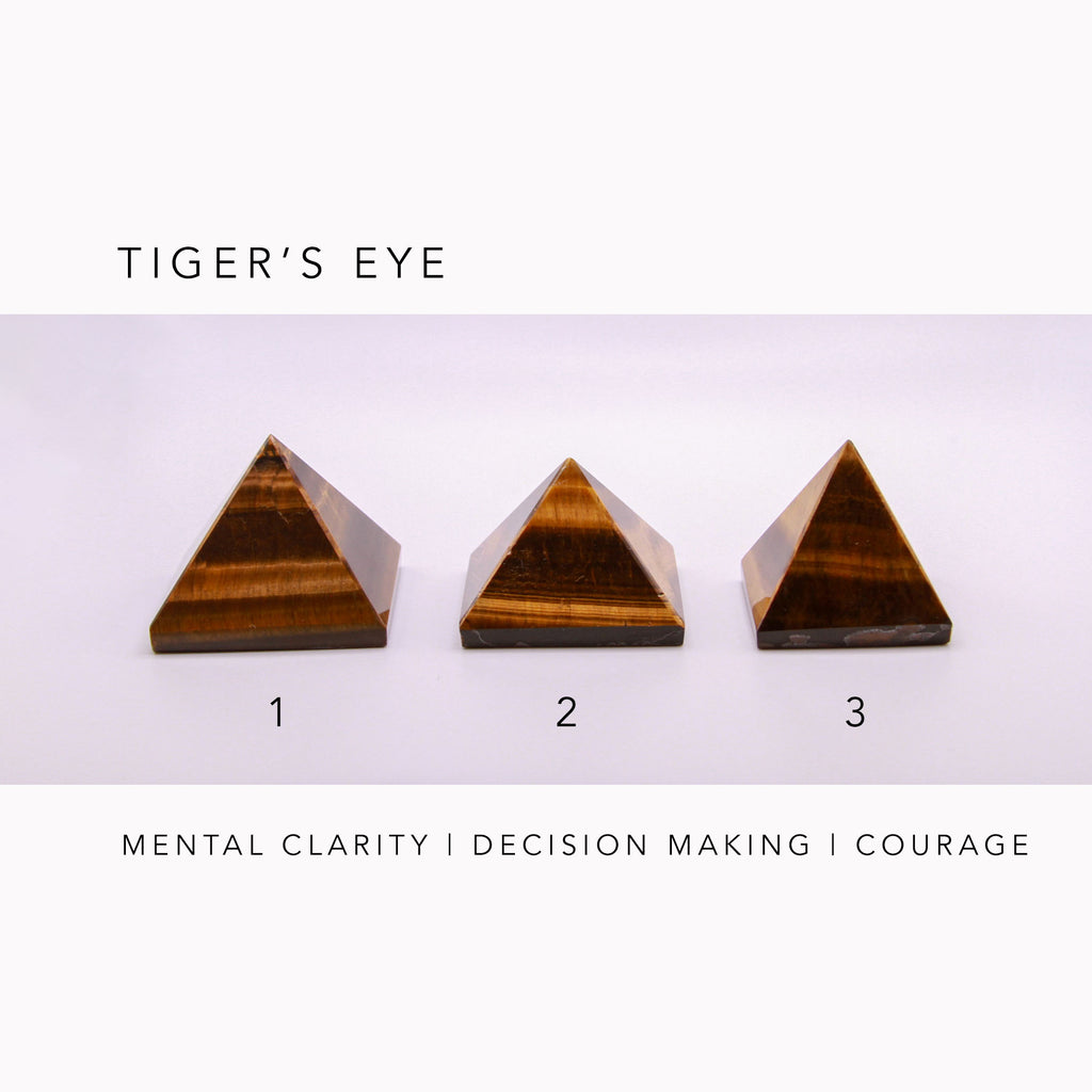 Tiger's Eye Pyramids - Crystalline Tribe