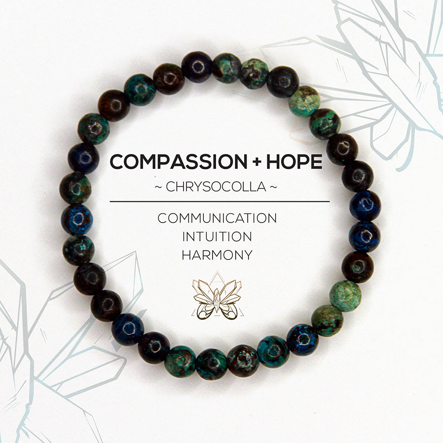 "COMPASSION + HOPE" - HEART CHAKRA BRACELET - Crystalline Tribe