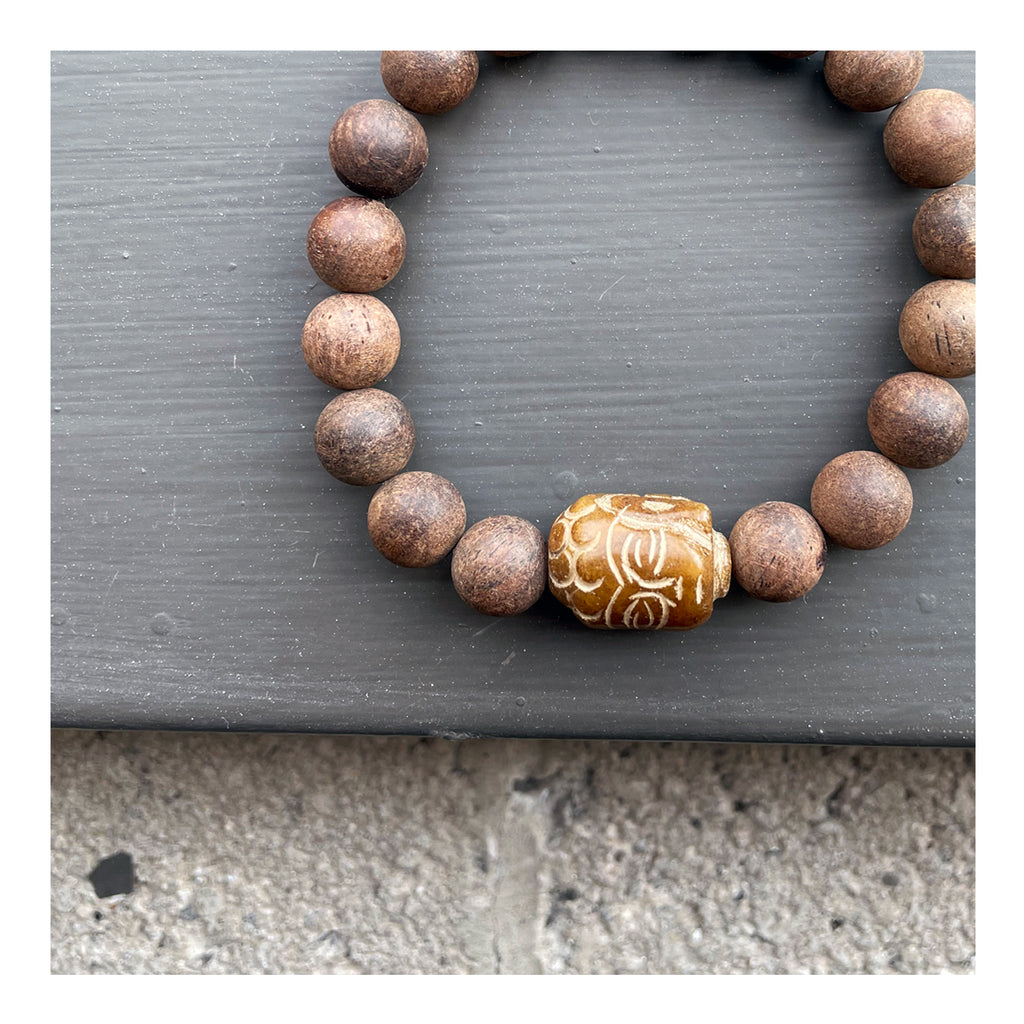 Sandalwood + Jade Buddha Bracelet - Crystalline Tribe